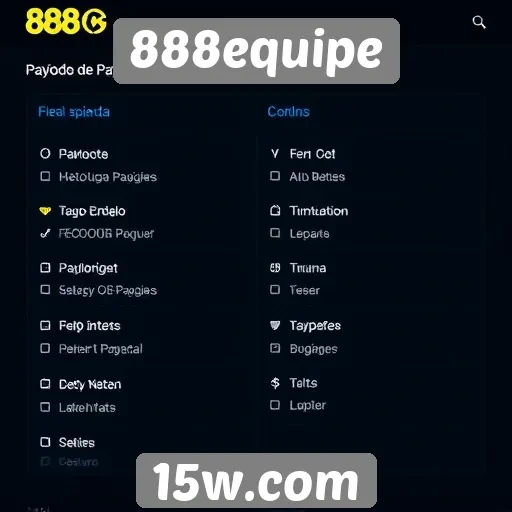 Métodos de pagamento disponíveis no 888equipe